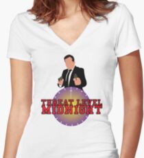 Threat Level Midnight Women's Fitted V-Neck T-Shirt