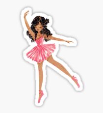 Black Ballerina in Pink Tutu Sticker