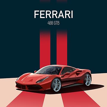 Poster, stampa Red Car Ferrari 488, Regali & Merch