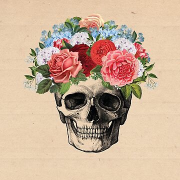 Artwork thumbnail, Skull & Flowers by SomeGoodPaperCo