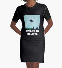 I WANT TO BELIEVE Graphic T-Shirt Dress