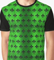 ROYAL1 BLACK MARBLE & GREEN BRUSHED METAL Graphic T-Shirt