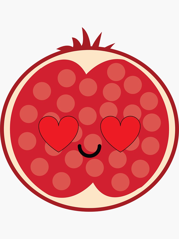 Pomegranate Emoji Sticker By Hippoemo Redbubble