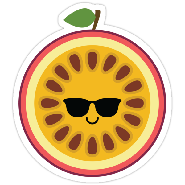 "Passion Fruit Emoji " Stickers by HippoEmo | Redbubble