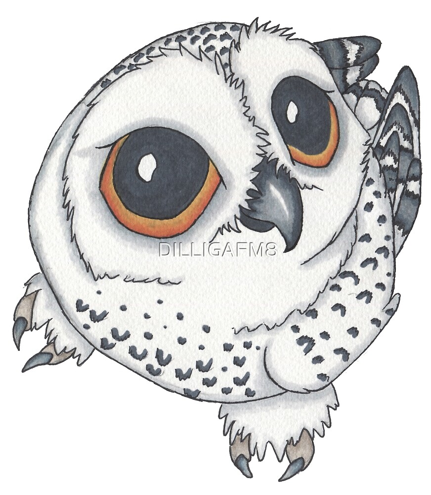 Cute Snowy Owl By Dilligafm8 Redbubble