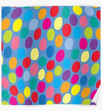 Blue Colour Spot Pattern Poster