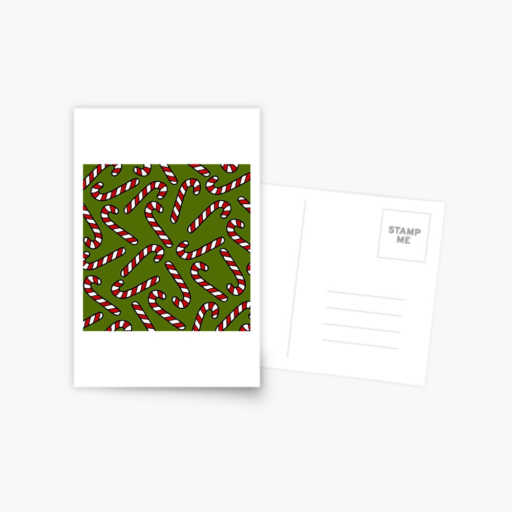 Candy Cane Pattern Postcard