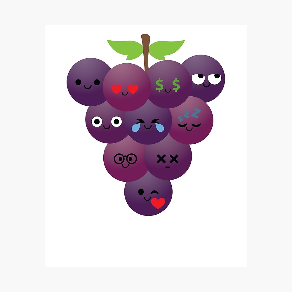 "Grape Emoji " Photographic Print by HippoEmo Redbubble
