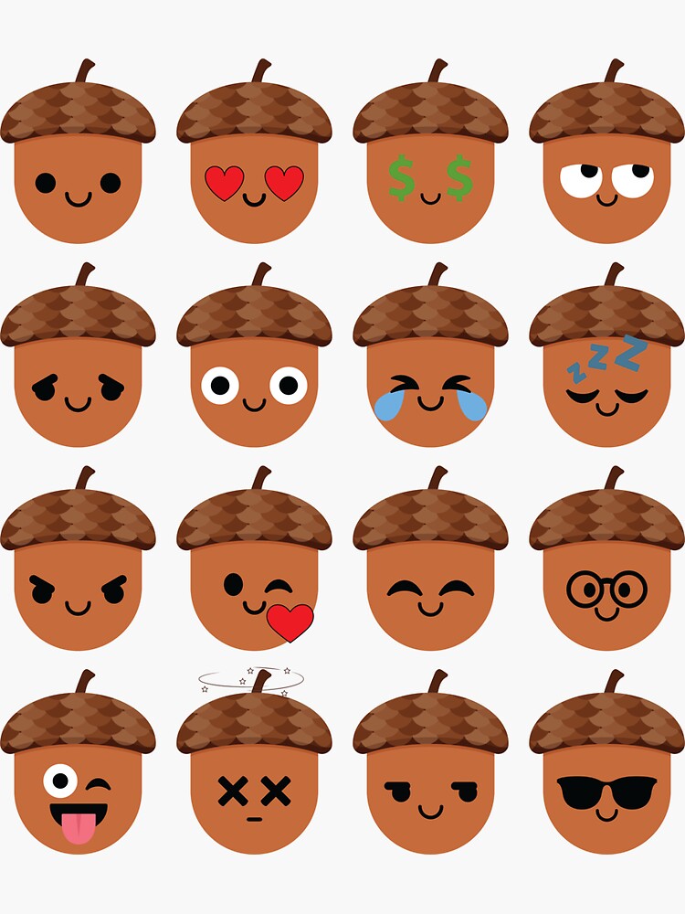"Acorn Emoji " Stickers by HippoEmo Redbubble