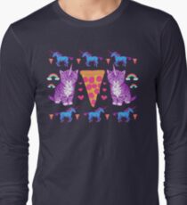 Kittycorn Pizza Rainbows Long Sleeve T-Shirt