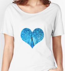 elbkatz` peacock heart blue Women's Relaxed Fit T-Shirt