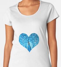 elbkatz` peacock heart blue Premium Scoop T-Shirt