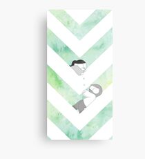 Watercolor Graphic - Green Metal Print