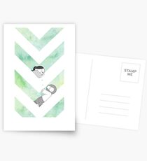 Watercolor Graphic - Green Postcards