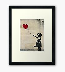 Banksy's Girl with a Red Balloon III Framed Print