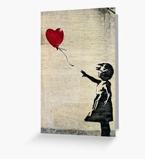 Banksy's Girl with a Red Balloon III Greeting Card