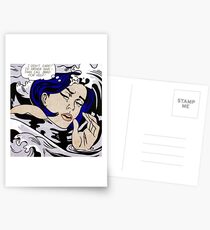 Roy Lichtenstein ein ertrinkendes Mädchen gerahmter Druck Postkarten
