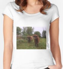 Scottish Highland Cattle Calves 1543 Women's Fitted Scoop T-Shirt