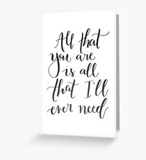 Ed Sheeran lyrics Greeting Card