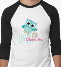 Camiseta ¾ estilo béisbol Búho, encanto, usted, trullo, búho