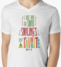 Buddy the Elf - Smiling's My Favorite! V-Neck T-Shirt