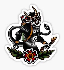Traditional Krampus Tattoo Piece Sticker