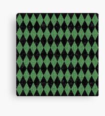DIAMOND1 BLACK MARBLE & GREEN DENIM Canvas Print