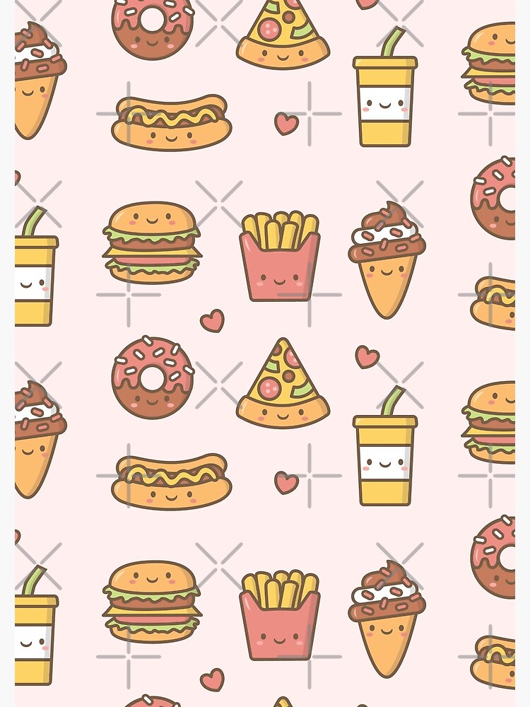 Cuaderno de espiral «Kawaii Love Comida chatarra Doodles» de