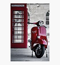Red Vespa Scooter Photographic Print