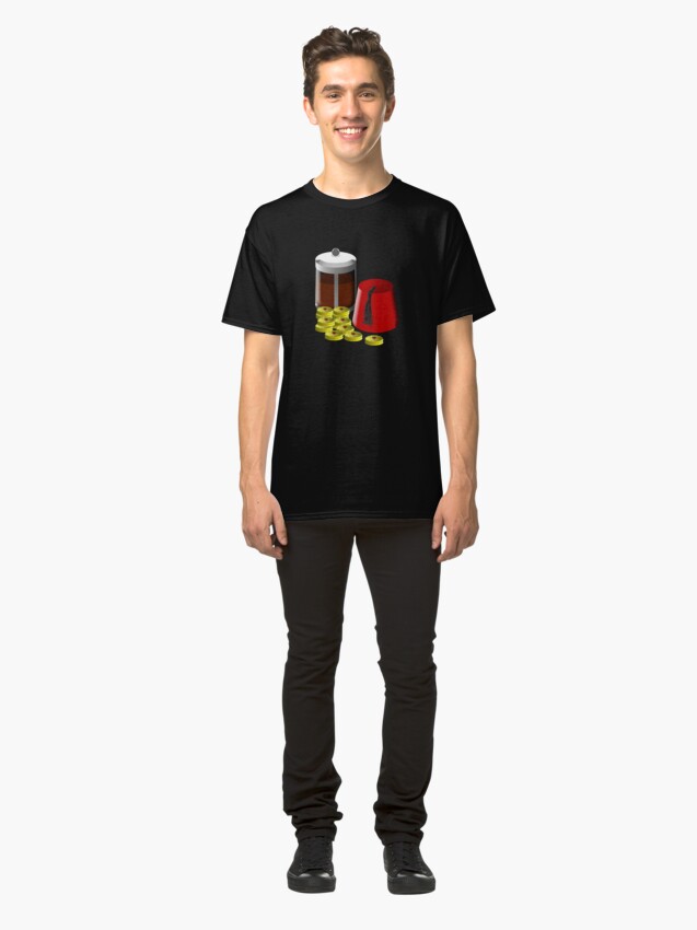 Alternate view of I'm going to need... a pot of coffee, 12 jammie dodgers, and a fez Classic T-Shirt