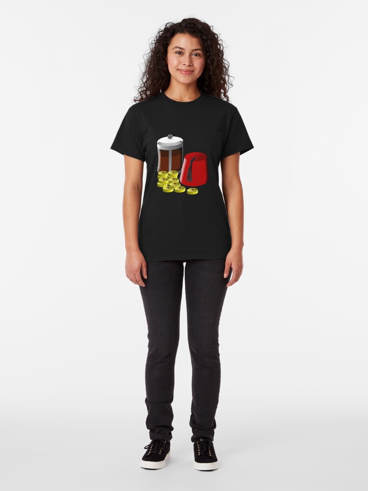 Alternate view of I'm going to need... a pot of coffee, 12 jammie dodgers, and a fez Classic T-Shirt