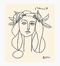 Lámina fotográfica Cabeza de Picasso de un póster de mujer