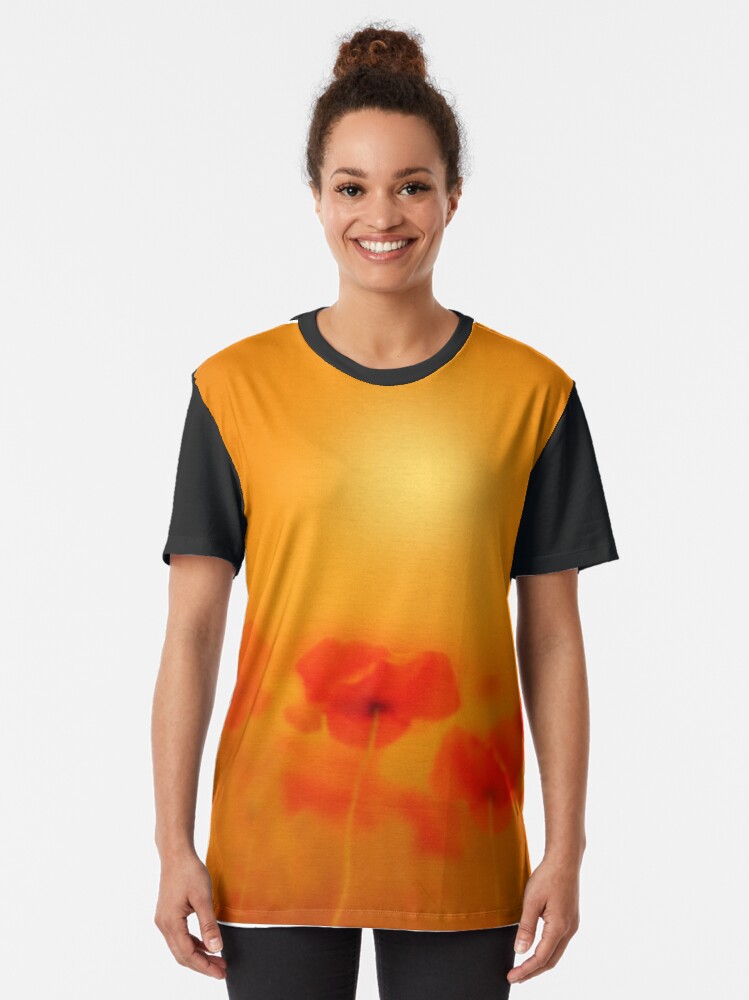 Alternate view of Poppies in gold Graphic T-Shirt