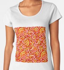 Vector waves decorative doodles seamless pattern colorful Women's Premium T-Shirt