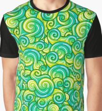 Vector waves decorative doodles seamless pattern colorful Graphic T-Shirt