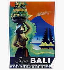 Vintage Bali Travel Poster Poster