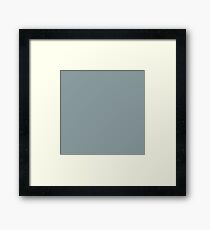 Silbergrau Blau | Einfarbig Gerahmtes Wandbild
