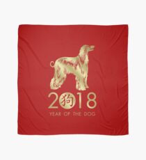 Happy New Year of the dog 2018 - Afghan hound Scarf