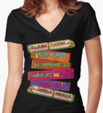 WDW spanish Monorail Women's Fitted V-Neck T-Shirt