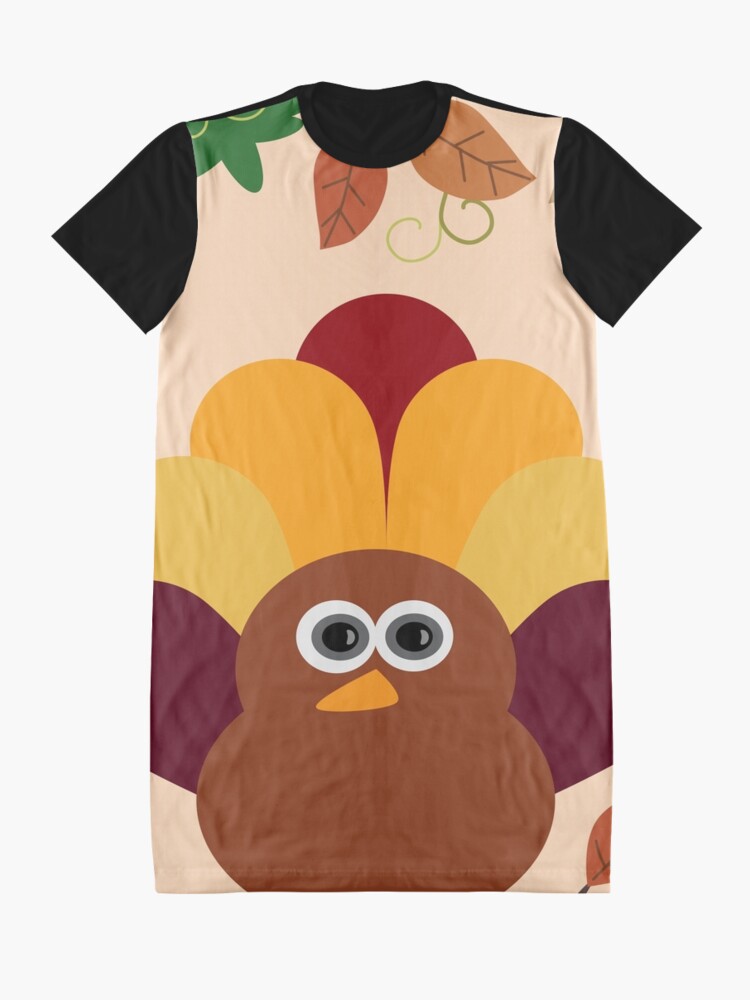 Alternate view of Thanksgiving Turkey Graphic T-Shirt Dress