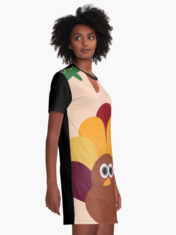 Alternate view of Thanksgiving Turkey Graphic T-Shirt Dress