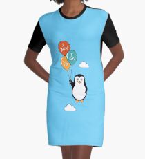 Penguin I Can Fly Graphic T-Shirt Dress