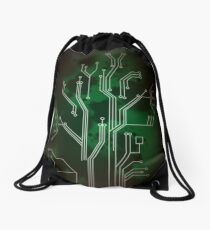 Circuit Board (Green) Drawstring Bag