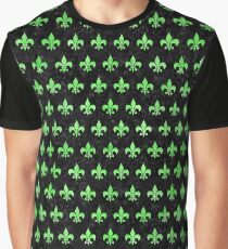 ROYAL1 BLACK MARBLE & GREEN WATERCOLOR (R) Graphic T-Shirt
