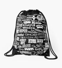 broadway baby {black and white version} Drawstring Bag