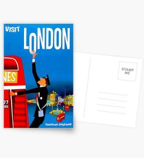"VISIT LONDON" Vintage Travel Advertising Print Postcards