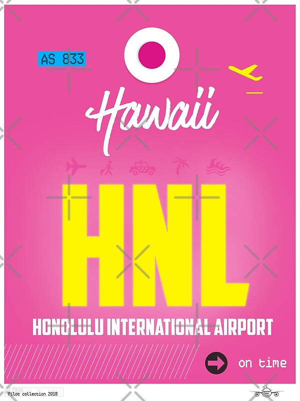 HNL Honolulu Airport Code Hawaii By Airportstickers K G Redbubble   Flat,800x800,075,f.u34 