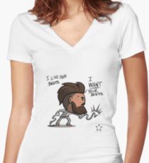 Bobo likes your boots Women's Fitted V-Neck T-Shirt