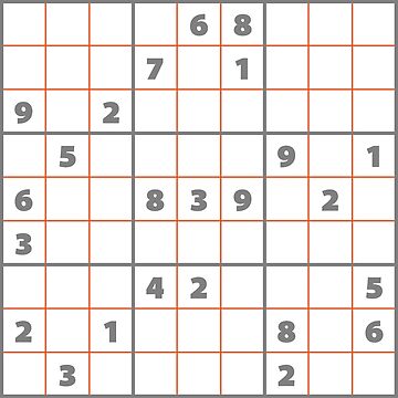 Sudoku Puzzle Grey and Orange | Puzzle #4 | Sticker