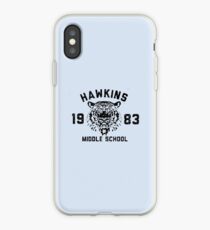 110. Stranger Things Hawkins Middle School black version iPhone Case